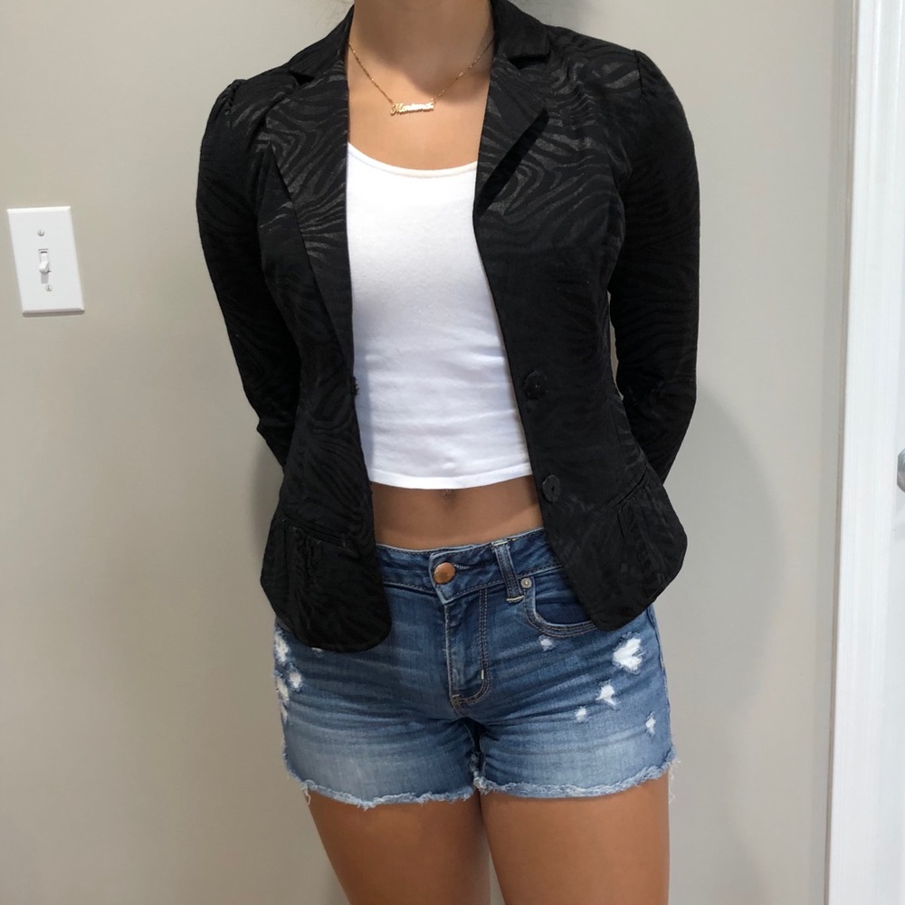 Black zebra blazer